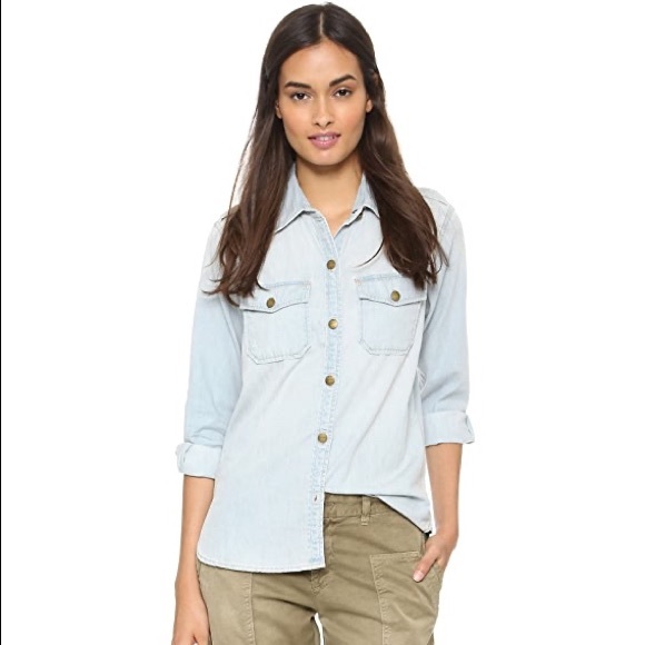 Current/Elliott Tops - Current/Elliott Denim Blue Button Down Shirt